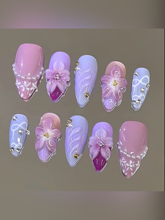NailVesta Other - NailVesta Almond Press-On Nail Set - Taro Petal